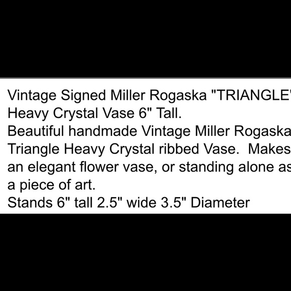 Miller Rogaska Triangular Crystal Vase - Picture 3 of 7